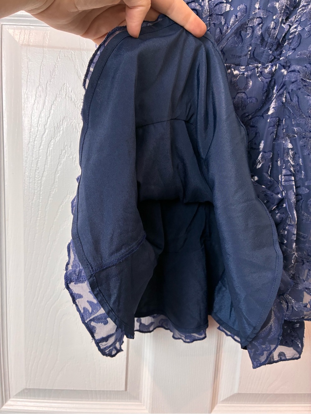 MAJORELLE Revolve Blue Printed Ruffle-Hem Mini Dress - Picture 6 of 12